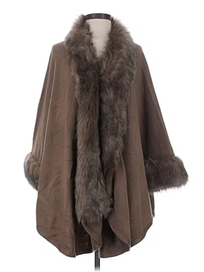 Pre-owned Dolce Cabo Poncho In Brown