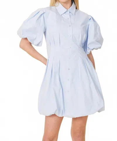 Dolce Cabo Poplin Balloon Dress In Light Blue