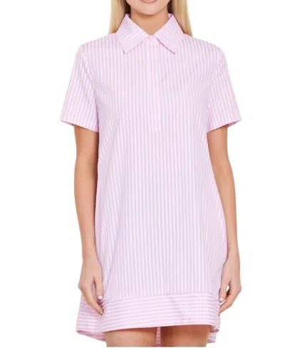 Dolce Cabo Poplin Shift Dress In Pink/white