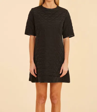 Dolce Cabo Quilted Nylon Trim Dress In Black