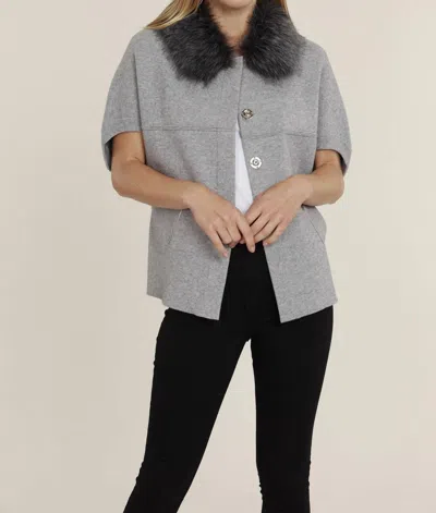 Dolce Cabo Racoon Structured Cardigan In Grey