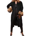 Dolce Cabo Remy Suede And Raccoon Cuff Duster In Black In Black