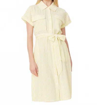 Dolce Cabo Seersucker Dress In Yellow/white