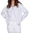 Dolce Cabo Sequin Denim Jacket In White In White