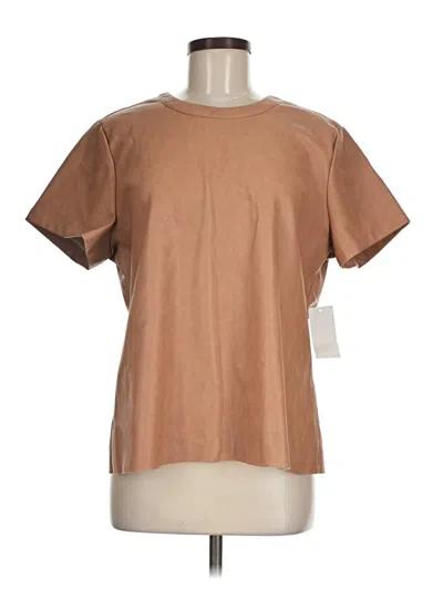 Pre-owned Dolce Cabo Short Sleeve Top Brown Crew Neck Tops