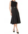 Dolce Cabo Ribbed Knit Sleeveless Midi Dress In Black In Black
