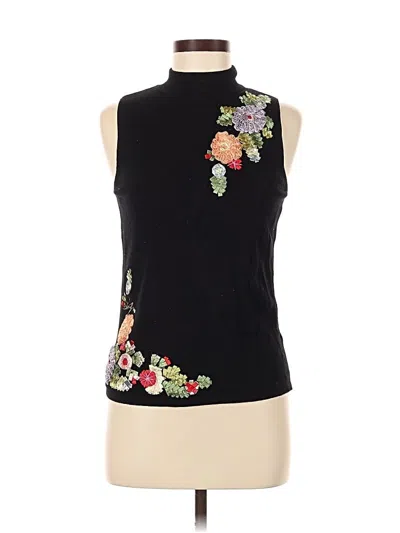 Pre-owned Dolce Cabo Sleeveless Top Black Halter Neckline Tops