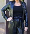 DOLCE CABO TAILORED FAUX LEATHER JACKET IN BLACK
