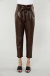 DOLCE CABO UPTOWN PAPER BAG PANTS IN BROWN