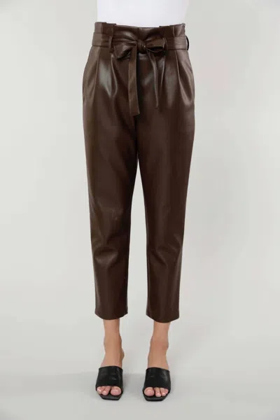 Dolce Cabo Uptown Paper Bag Pants In Brown