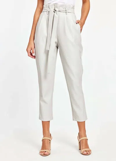 Dolce Cabo Uptown Paper Bag Pants In Grey In White