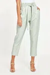 Dolce Cabo Uptown Paper Bag Pants In Mint In Green