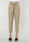 Dolce Cabo Uptown Paper Bag Pants In Taupe In Grey