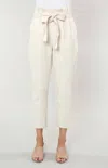 Dolce Cabo Uptown Suede Paper Bag Pants In Cream Suede In Multi
