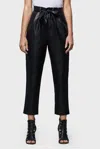 Dolce Cabo Veagan Leather Paperbag Pants In Black In Black