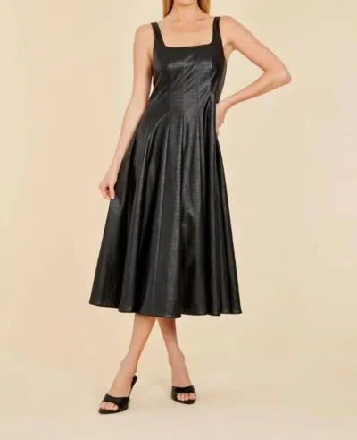 Dolce Cabo Vegan Leather Croc Maxi Dress In Black