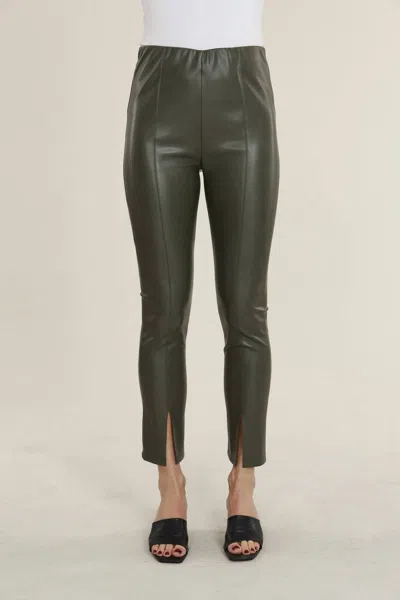 DOLCE CABO VEGAN LEATHER LEGGINGS IN ARMY