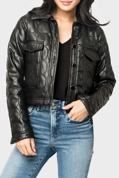 Dolce Cabo Vegan Leather Quilted Jacket In Black