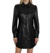 Dolce Cabo Vegan Leather Shirtdress In Black In Black