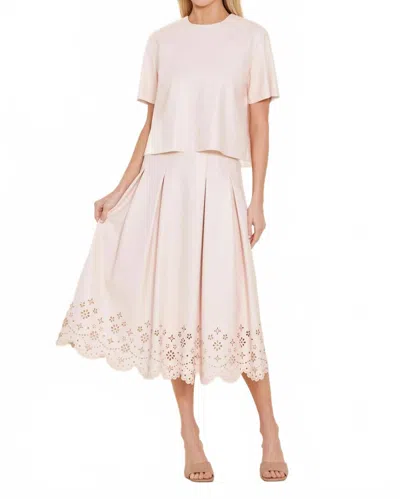 Dolce Cabo Vegan Leather Skirt In Light Pink