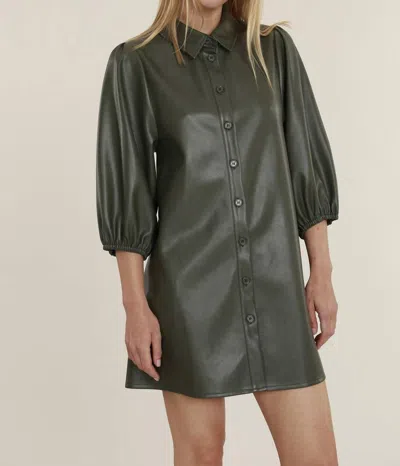 Dolce Cabo Vegan Leather Tunic Dress In Army In Black