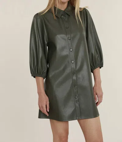 Dolce Cabo Vegan Leather Tunic Dress In Army In Green