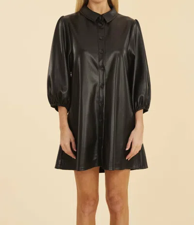 Dolce Cabo Vegan Leather Tunic Dress In Black