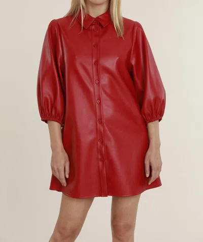 Dolce Cabo Vegan Leather Tunic Dress In Red In Pink