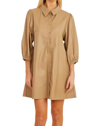 Dolce Cabo Vegan Leather Tunic Dress In Taupe In Grey