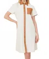 Dolce Cabo Vegan Leather V-neck Dress In Creme In White