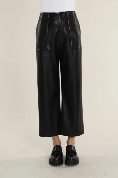 Dolce Cabo Vegan Leather Wide Leg Pant In Black