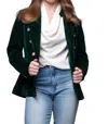 Dolce Cabo Verona Velvet Blazer In Dark Green In Green