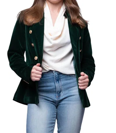 Dolce Cabo Verona Velvet Blazer In Dark Green
