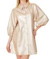 Dolce Cabo Vicki Vegan Leather Tunic Dress In Pale Gold In Neutral