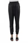 Dolce Cabo Faux Leather Joggers In Navy In Blue