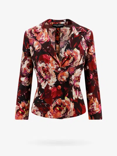 Dolce E Gabbana Cady  Blazer With Peonie Flower Print