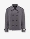 Dolce & Gabbana Double-breasted Wool Coat With Epaulets And Modern Cut In Gray