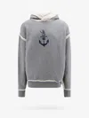 Dolce & Gabbana Logo-print Contrasting-trim Hoodie In Gray