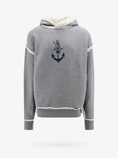 Dolce & Gabbana Cotton And Cashmere Sweatshirt In Gray