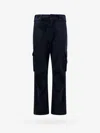 Dolce & Gabbana Men Cotton Cargo Trouser With Metal Logo Patch In Black