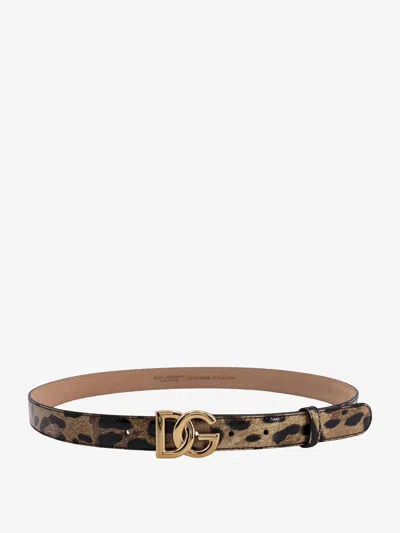 Dolce & Gabbana Patent Leather Belt In Multi