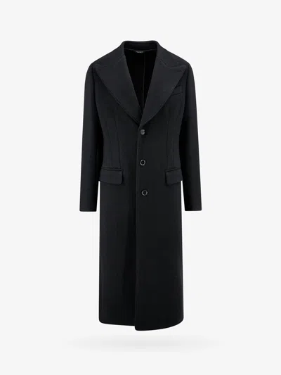 DOLCE & GABBANA VIRGIN WOOL BLEND FLARED COAT