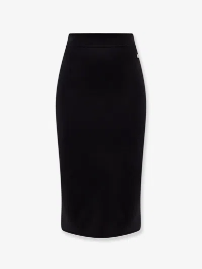 Dolce E Gabbana Viscose Blend Longuette Skirt In Black