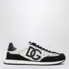Dolce & Gabbana Black And White Low Top With Lace Details And Dg Patch On The Side In Black