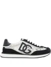 Dolce & Gabbana Black And White Low Top With Lace Details And Dg Patch On The Side In Black