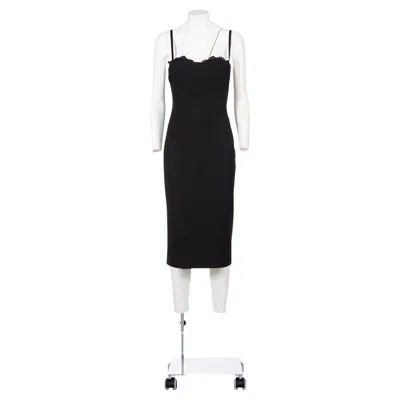 Pre-owned Dolce & Gabbana 00's Pencil Dress With Lace Bra Attached In Black