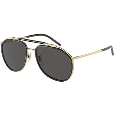 Pre-owned Dolce & Gabbana 0dg2277 02/87 Gold Sunglasses In Gray