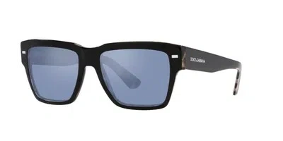 Pre-owned Dolce & Gabbana 0dg4431 Black Avana/light Blue 55/18/145 Men Sunglasses