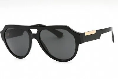 Pre-owned Dolce & Gabbana 0dg4466-501/87 Black Sunglasses In Gray