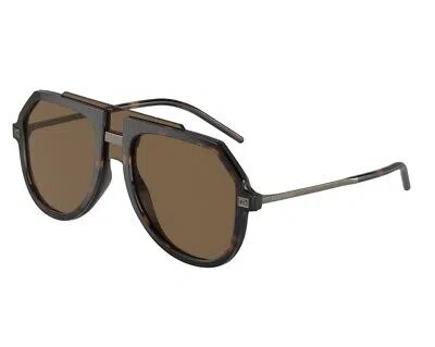 Pre-owned Dolce & Gabbana 0dg6195-502/73 Dark Tortoise Sunglasses